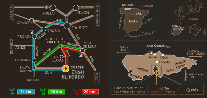 Mapa Quirós localización Cortes